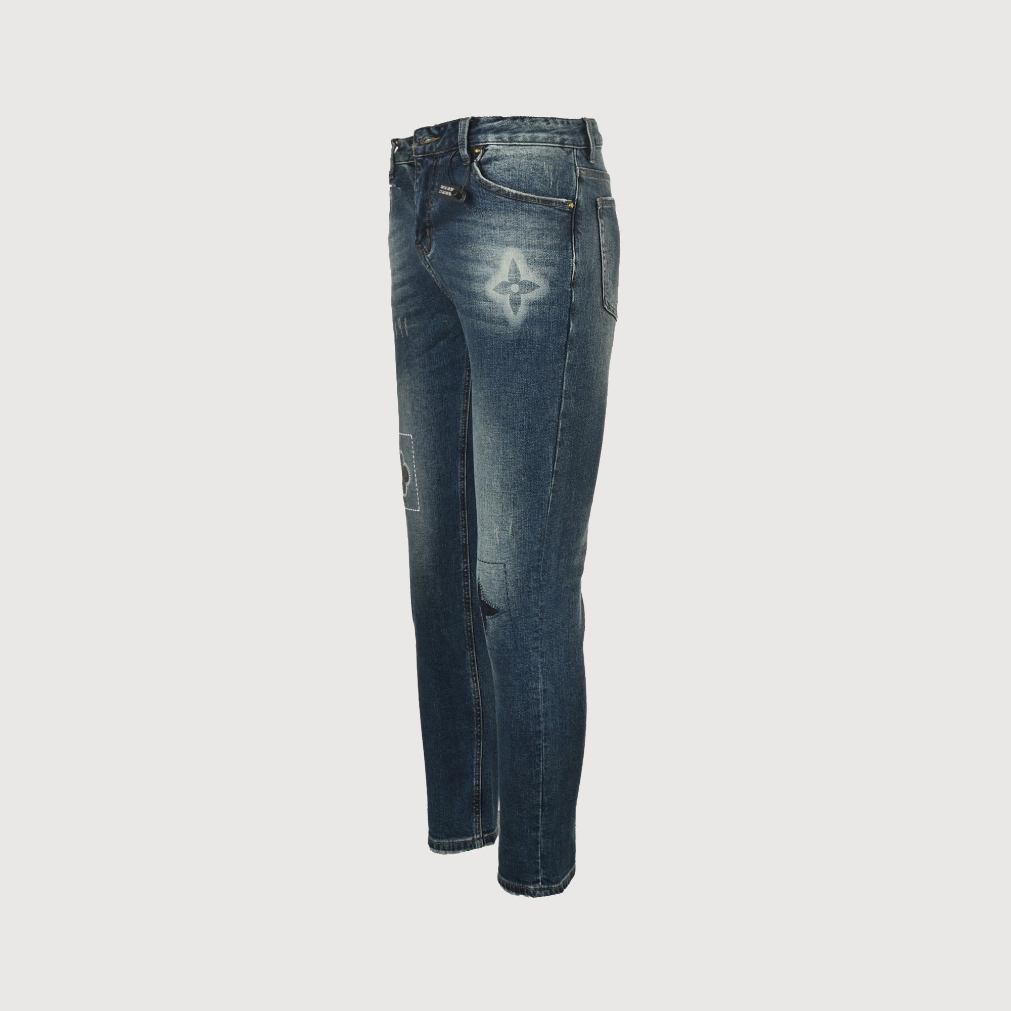 Louis Vuitton LV Patch Embroidered Heavy-Wash Slim Jeans 2025 XM5201225