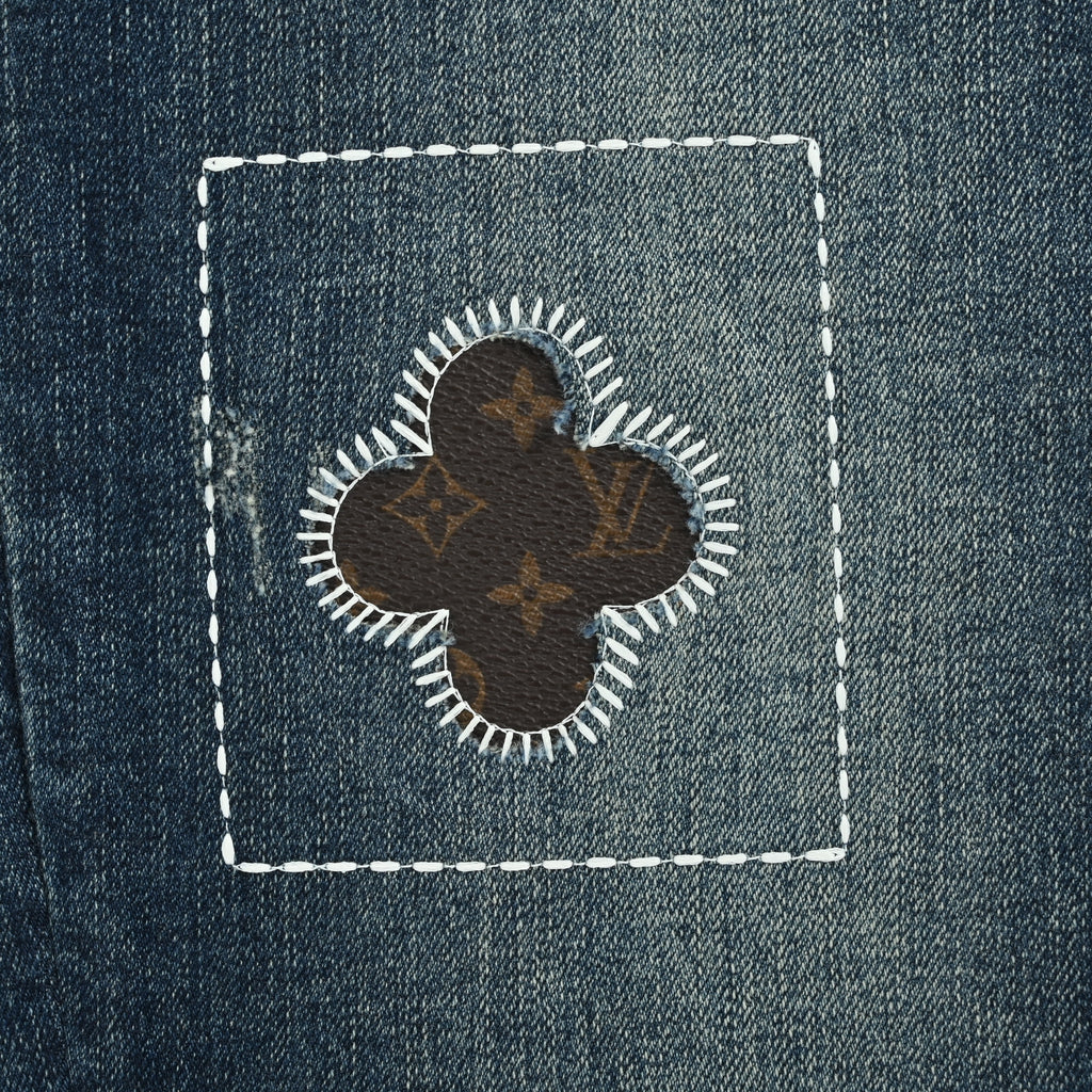 Louis Vuitton LV Patch Embroidered Heavy-Wash Slim Jeans 2025 XM5201225