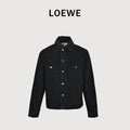 LOEWE Sleeve-Embroidered Denim Jacket — Black