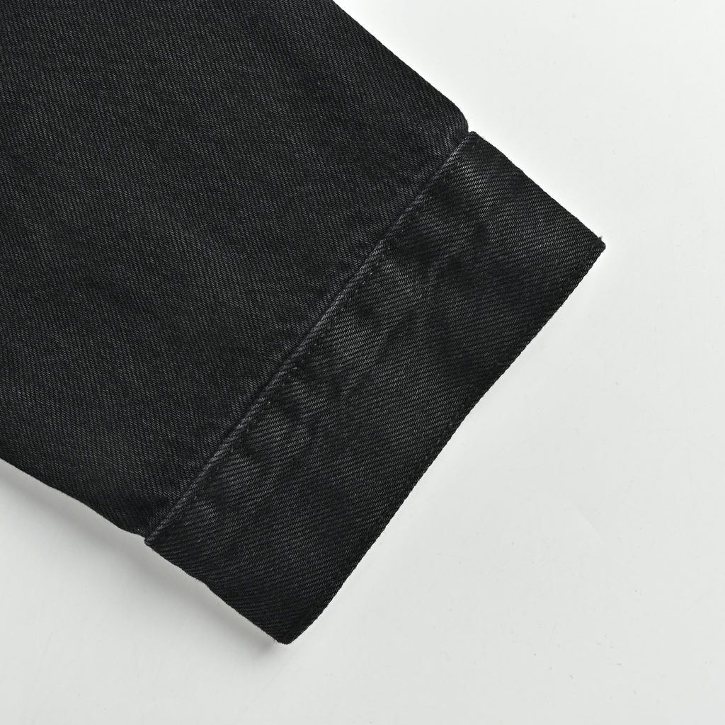 LOEWE Sleeve-Embroidered Denim Jacket — Black