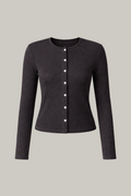 Rib Cardigan Charcoal