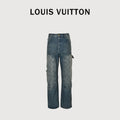 LV Embossed Monogram Cargo Straight-Leg Denim Jeans – Unisex TS7600829