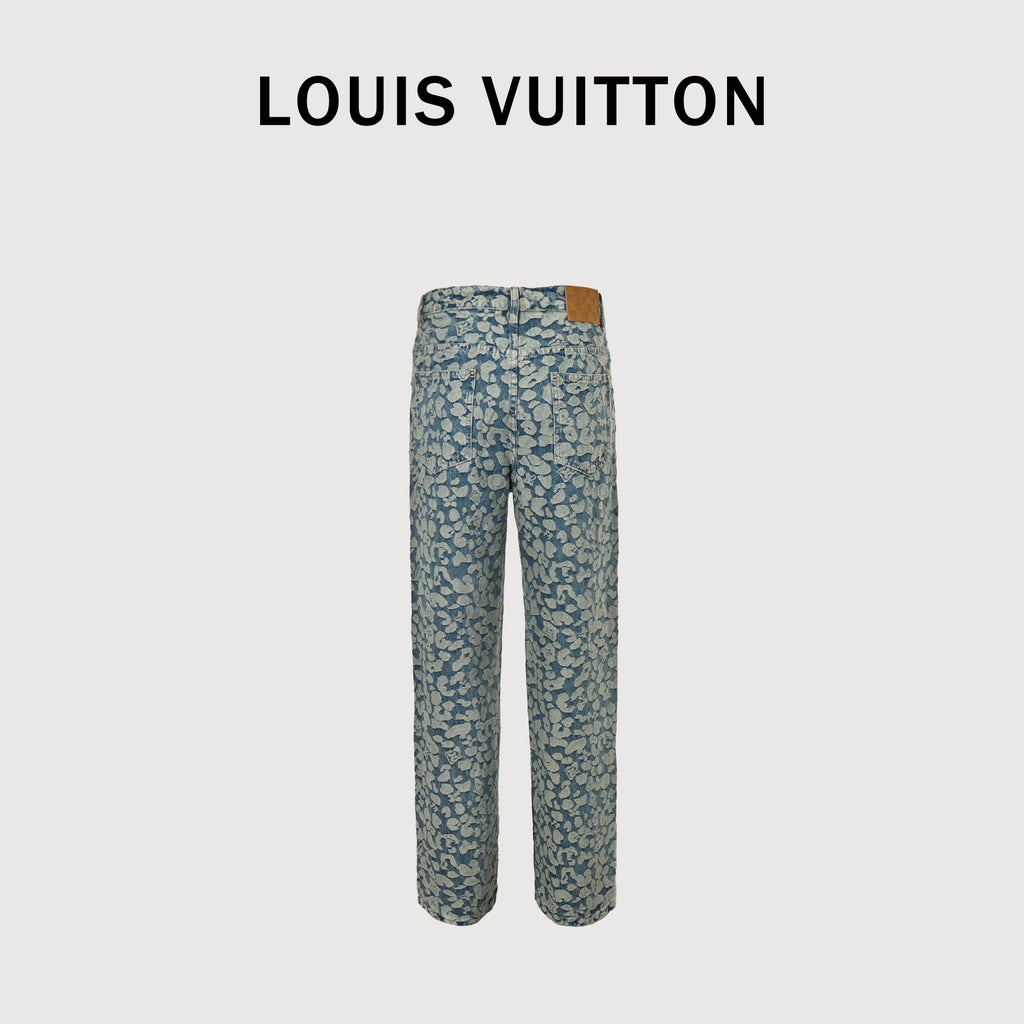 Louis Vuitton × Nigo 25SS Burnout Monogram Cargo Jeans – Unisex DK6401109