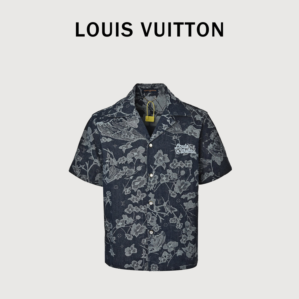 Louis Vuitton Floral Jacquard Denim Short-Sleeve Shirt Jacket – Unisex HY3400701