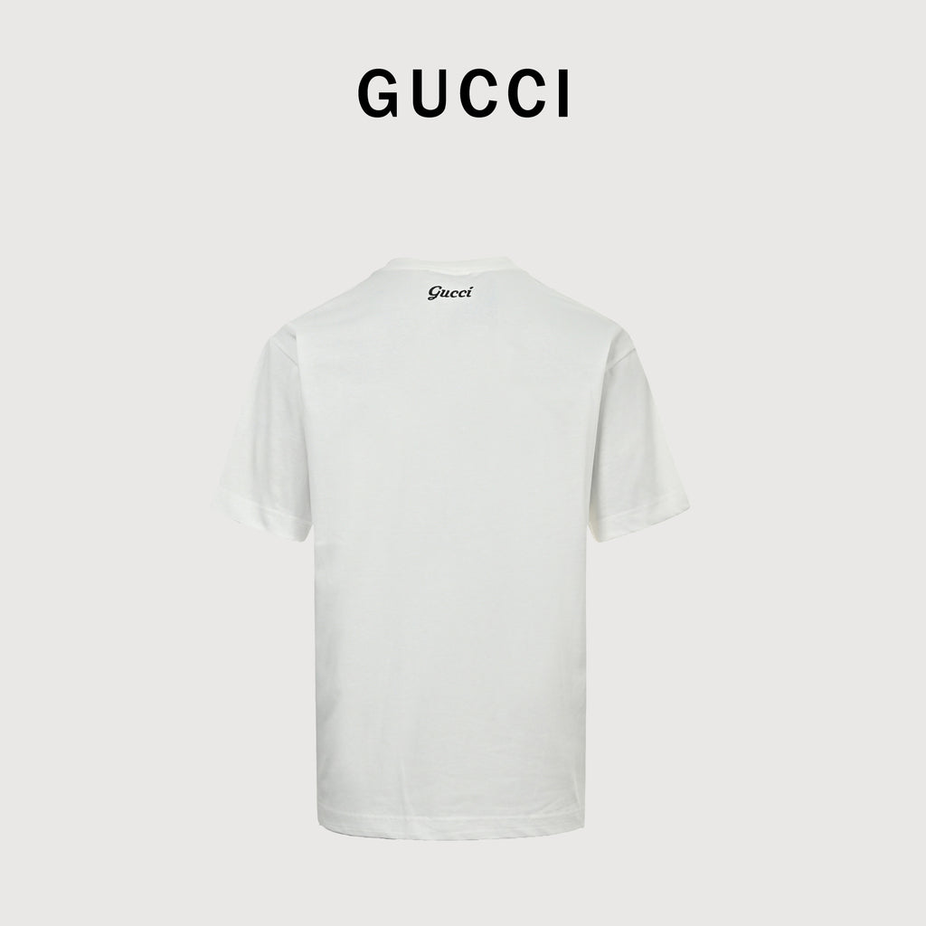 Gucci Classic Embroidered Logo Short Sleeve Tee – White TS2600421