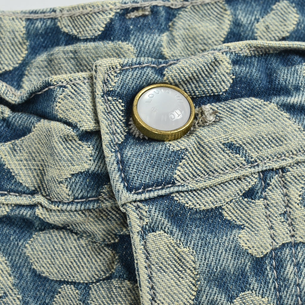 Louis Vuitton × Nigo 25SS Burnout Monogram Cargo Jeans – Unisex DK6401109