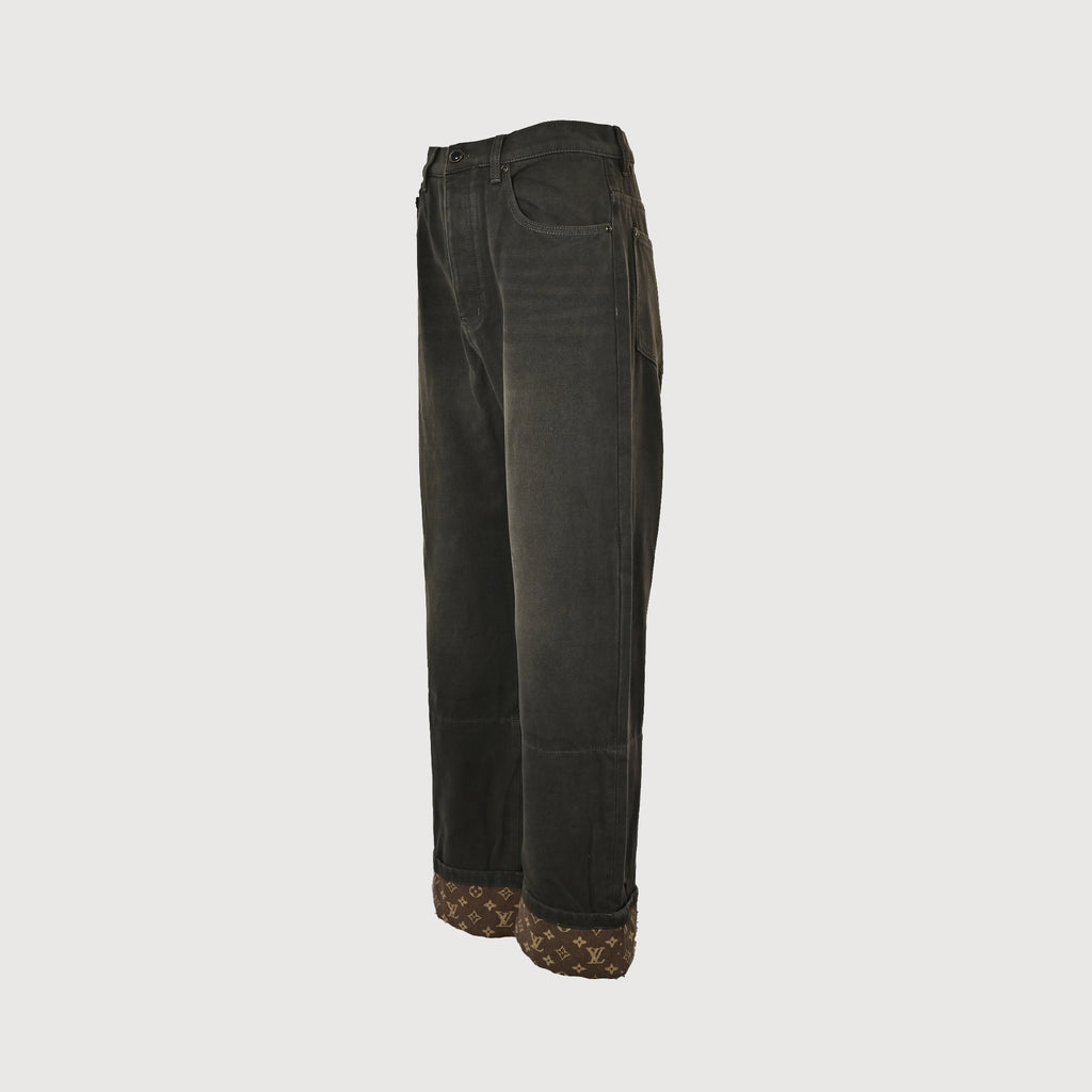 LV Monogram Cuff Skate Wide-Leg Denim Jeans – Unisex TS7200829