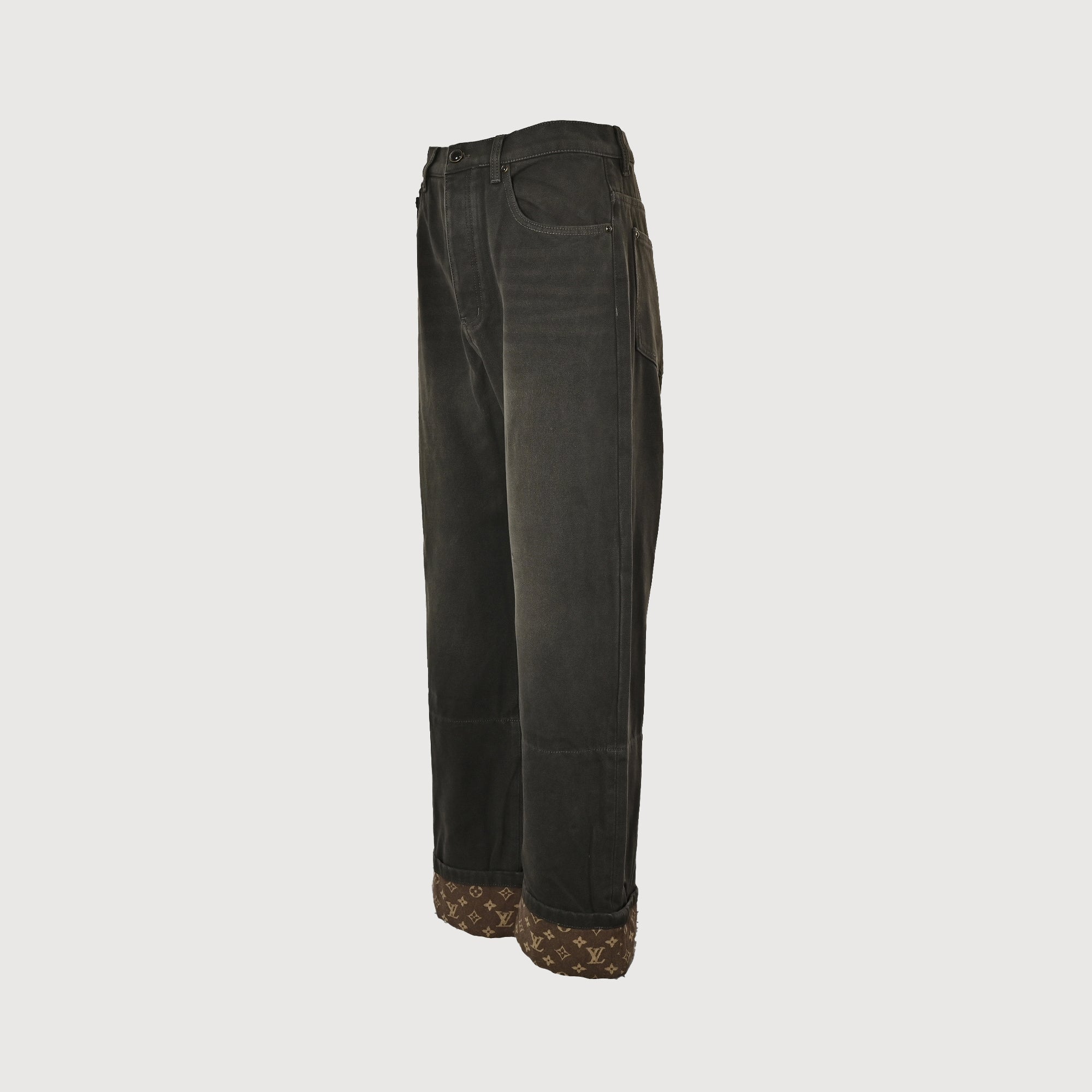 LV Monogram Cuff Skate Wide-Leg Denim Jeans – Unisex TS7200829