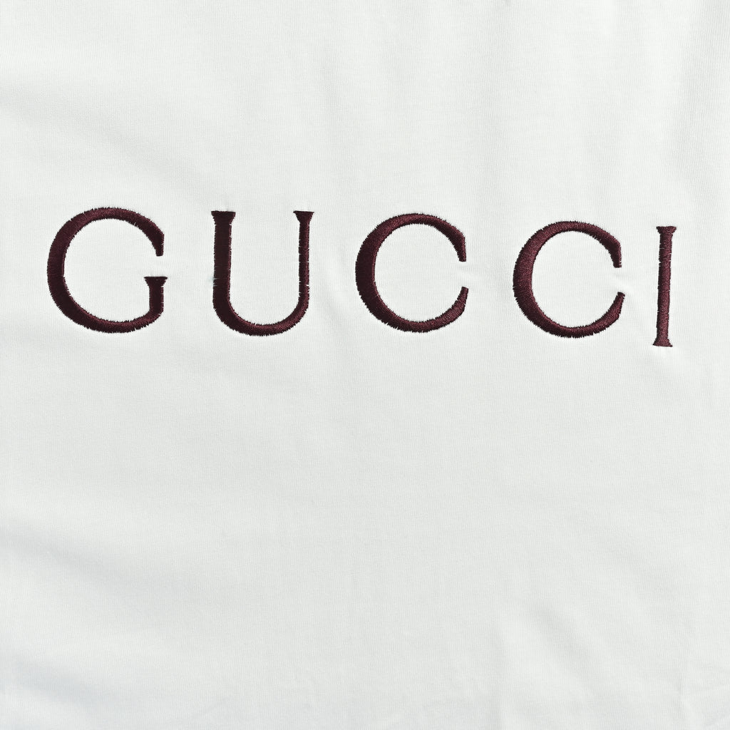Gucci Classic Embroidered Logo Short Sleeve Tee – White TS2600421
