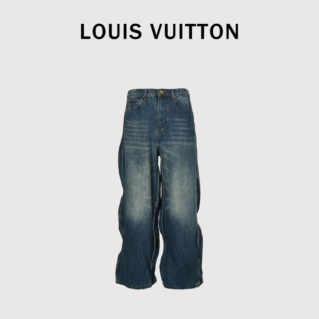 Louis Vuitton 25FW Wave-Stripe Washed Denim Jeans – Unisex  HH5201115