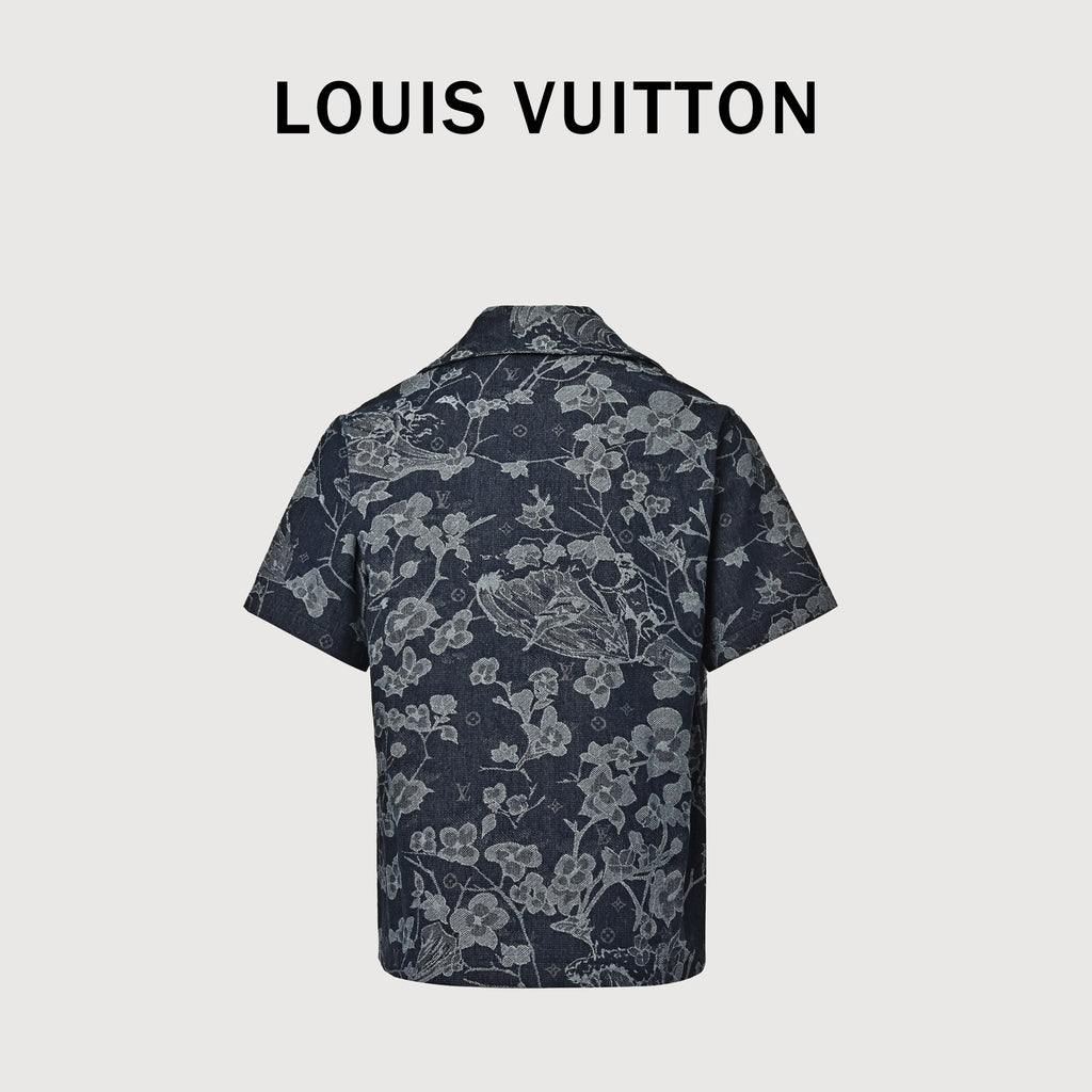Louis Vuitton Floral Jacquard Denim Short-Sleeve Shirt Jacket – Unisex HY3400701