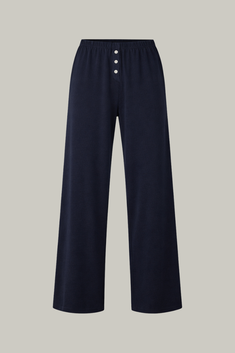 Rib Boxer Pants Navy