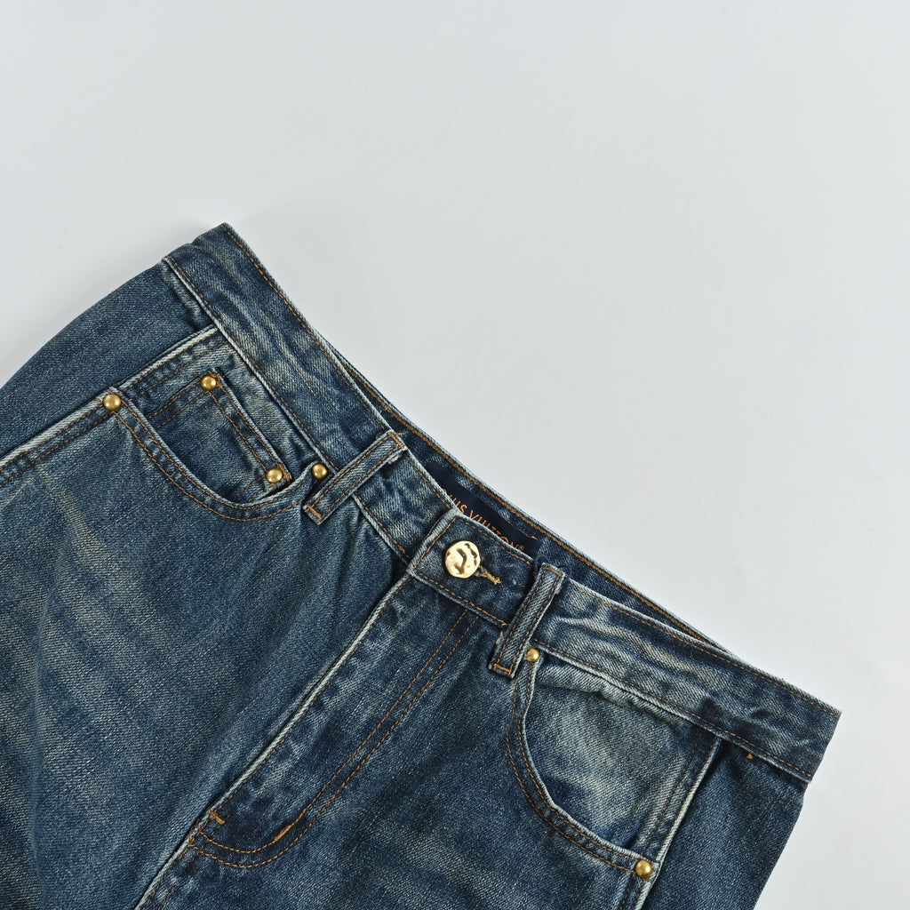 Louis Vuitton 25FW Wave-Stripe Washed Denim Jeans – Unisex  HH5201115
