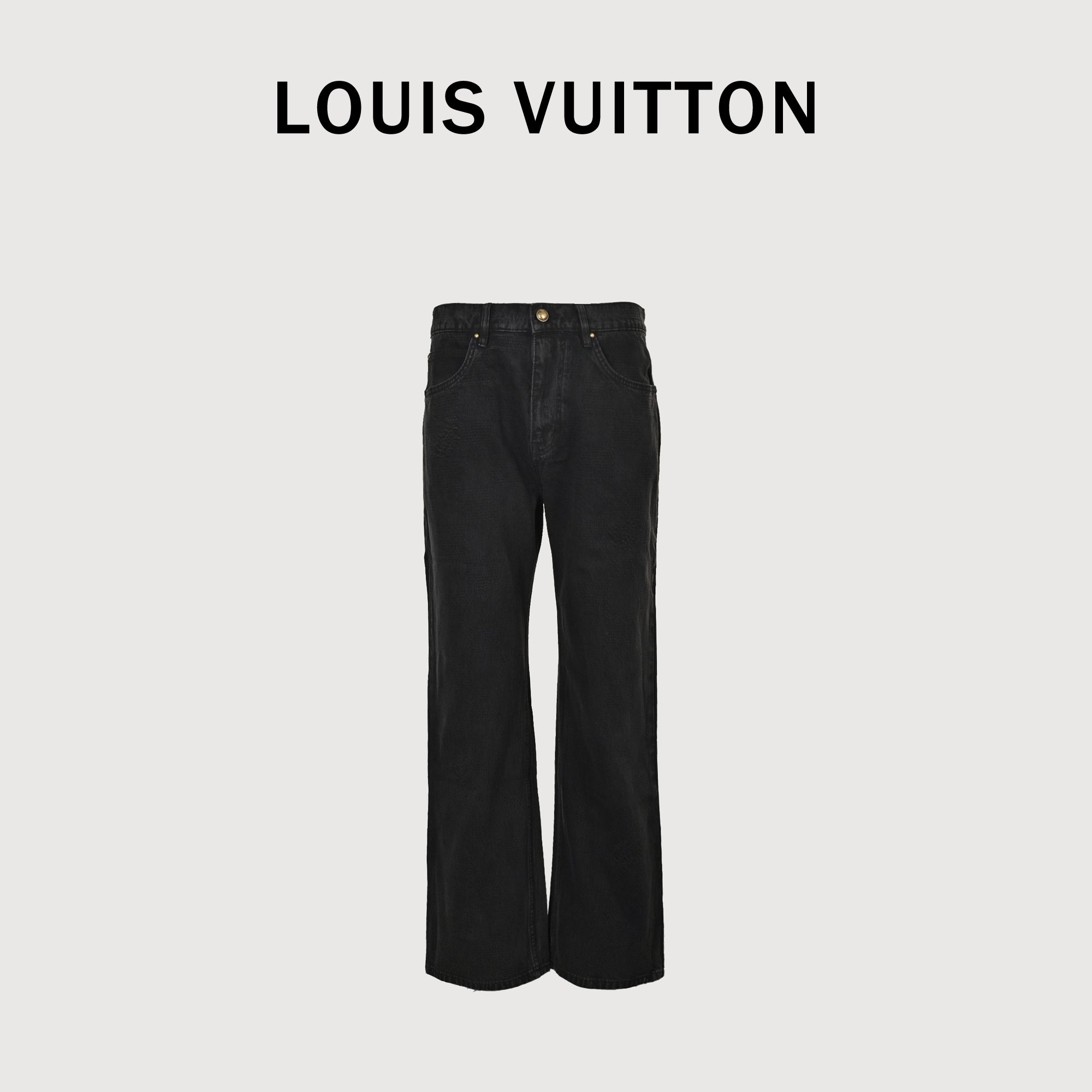 Louis Vuitton 25FW Embroidered Logo Wide-Leg Denim Jeans – Unisex DK6001215