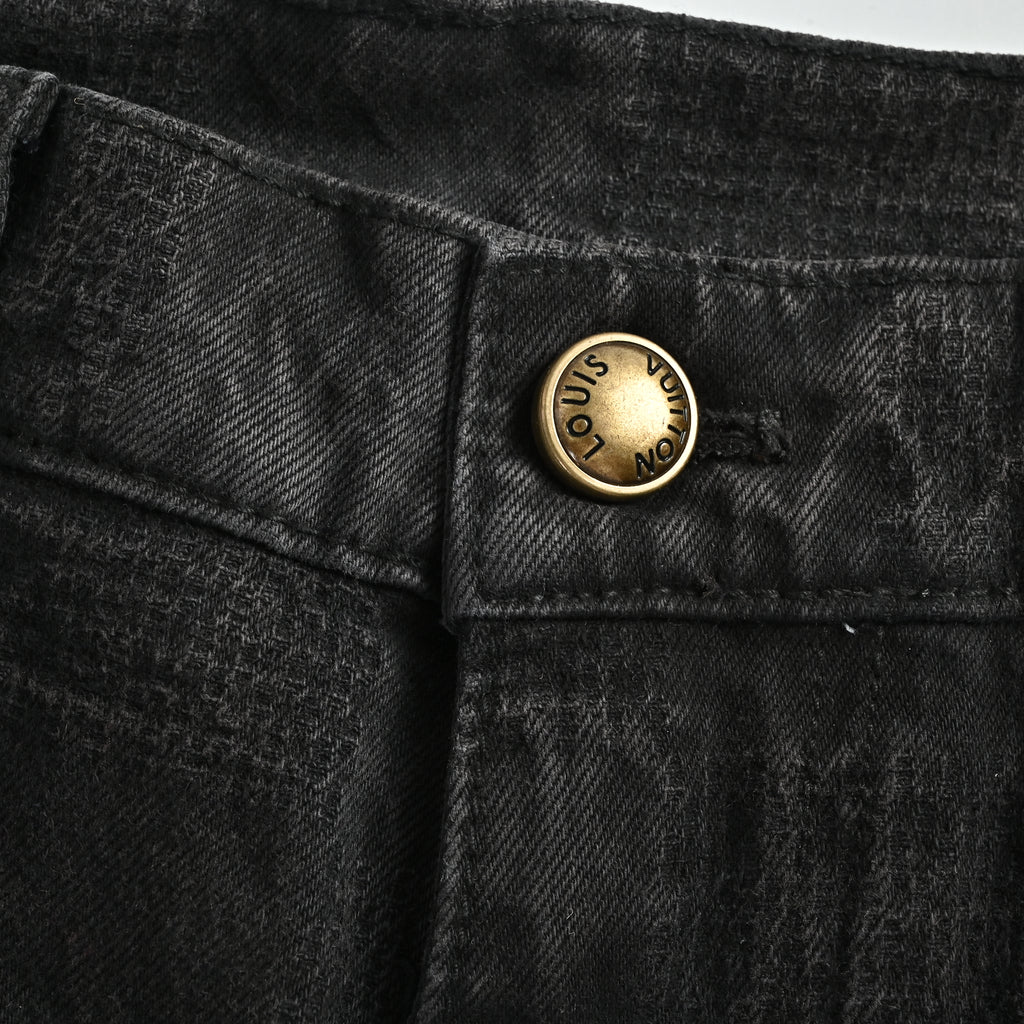 Louis Vuitton 25FW Embroidered Logo Wide-Leg Denim Jeans – Unisex DK6001215