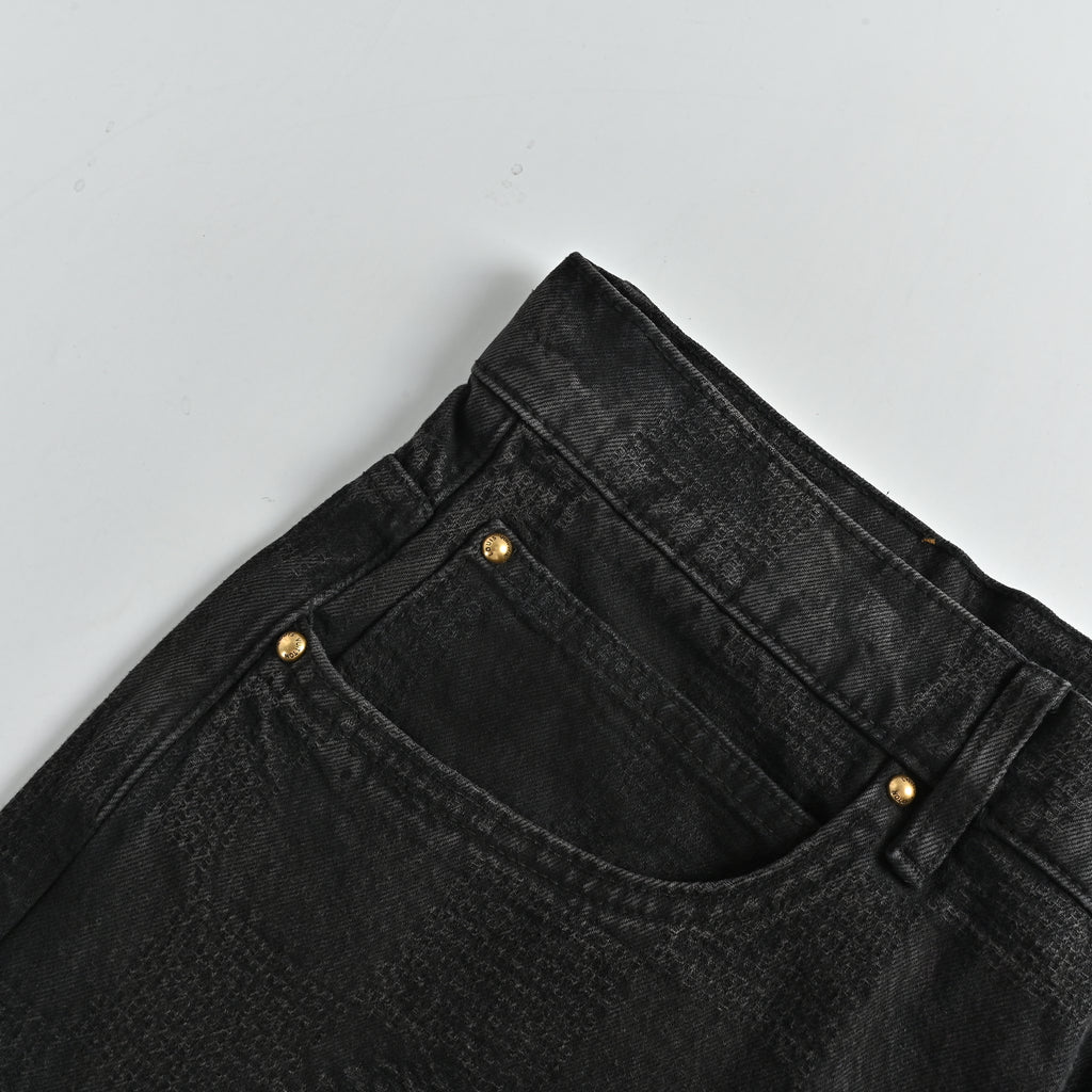 Louis Vuitton 25FW Embroidered Logo Wide-Leg Denim Jeans – Unisex DK6001215