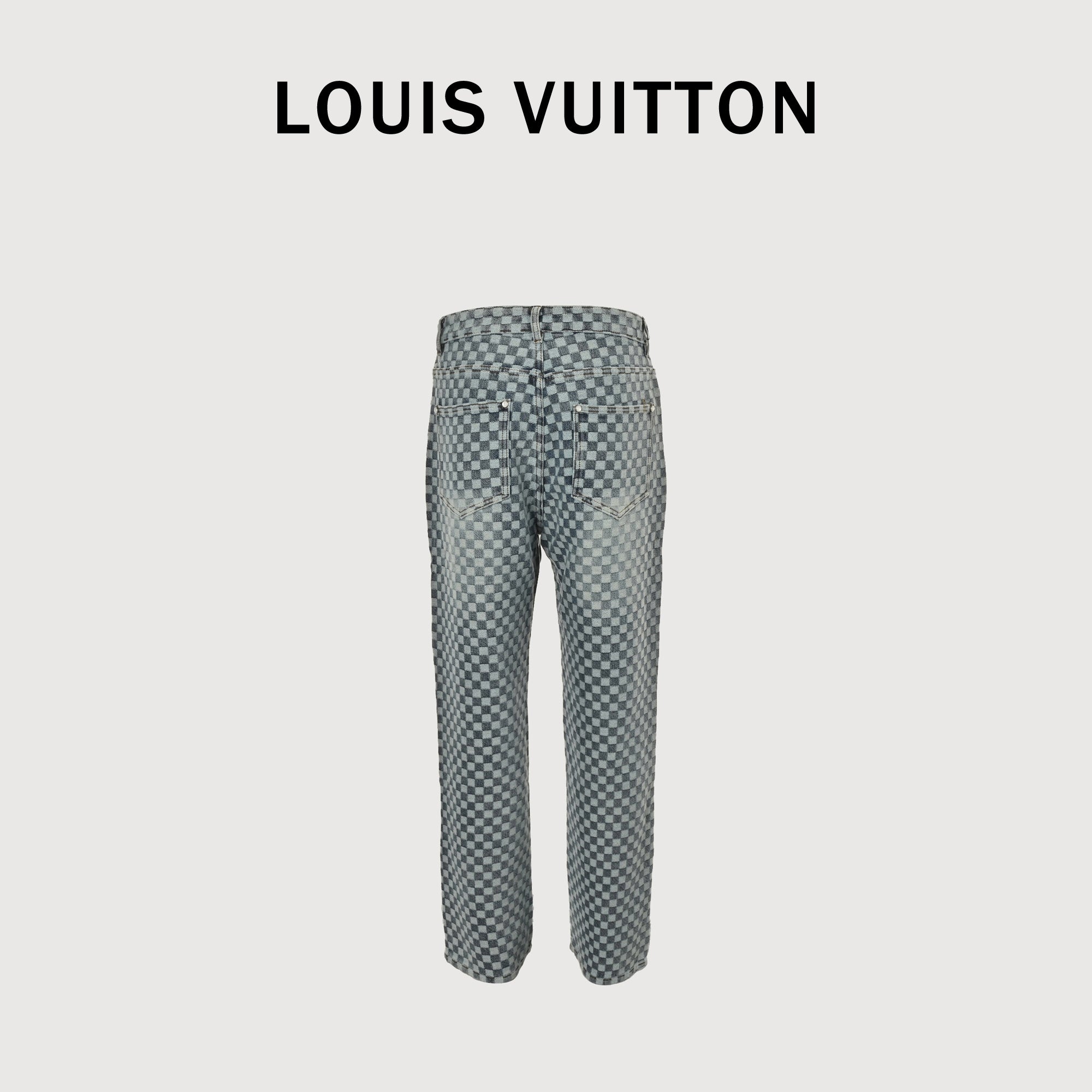 Louis Vuitton 25FW Checkerboard Jacquard Denim Jeans – Unisex  DK5201011