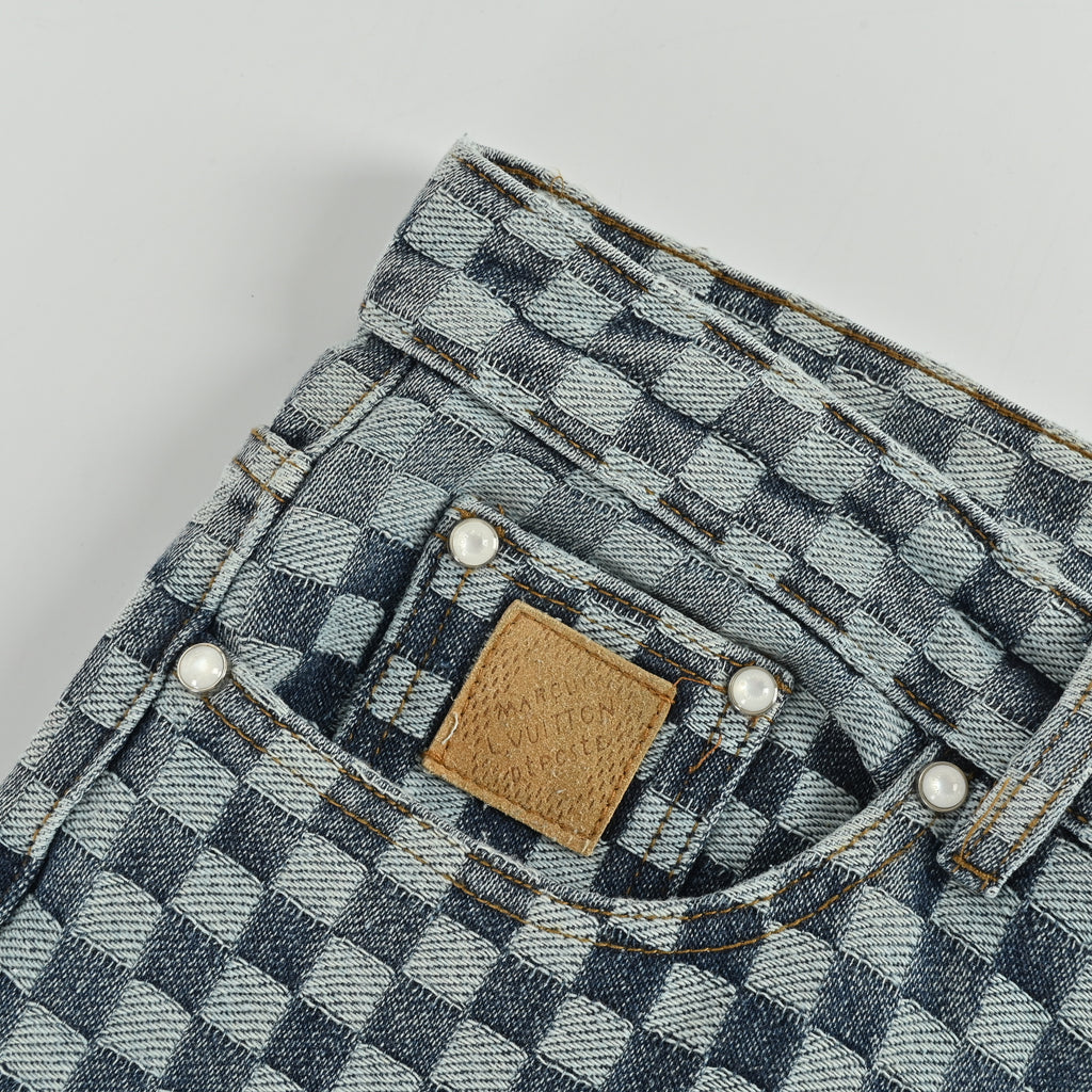 Louis Vuitton 25FW Checkerboard Jacquard Denim Jeans – Unisex  DK5201011