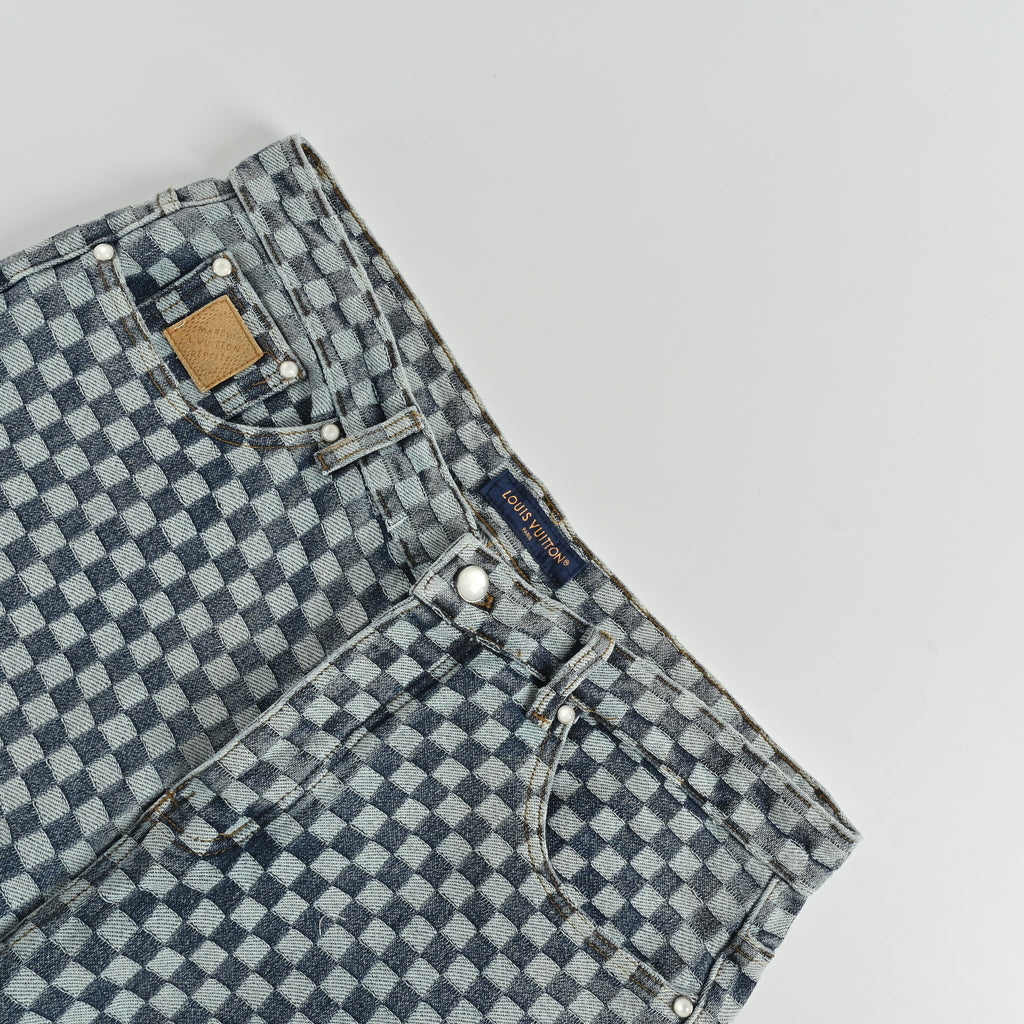 Louis Vuitton 25FW Checkerboard Jacquard Denim Jeans – Unisex  DK5201011
