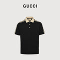 Gucci Reflective Webbing Polo Shirt – Mesh Knit, Almond XM34000310