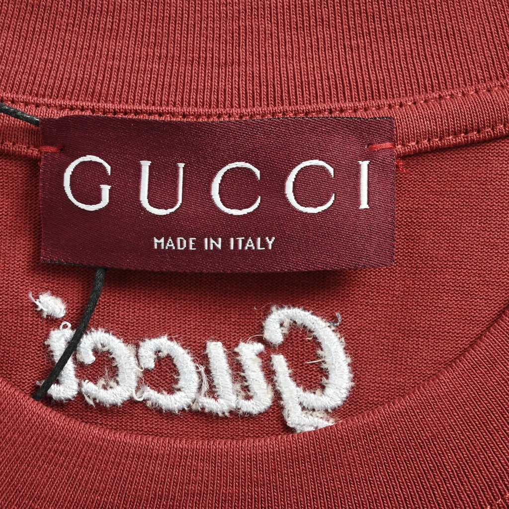 Gucci Classic Embroidered Logo Short Sleeve Tee – Red TS2600421