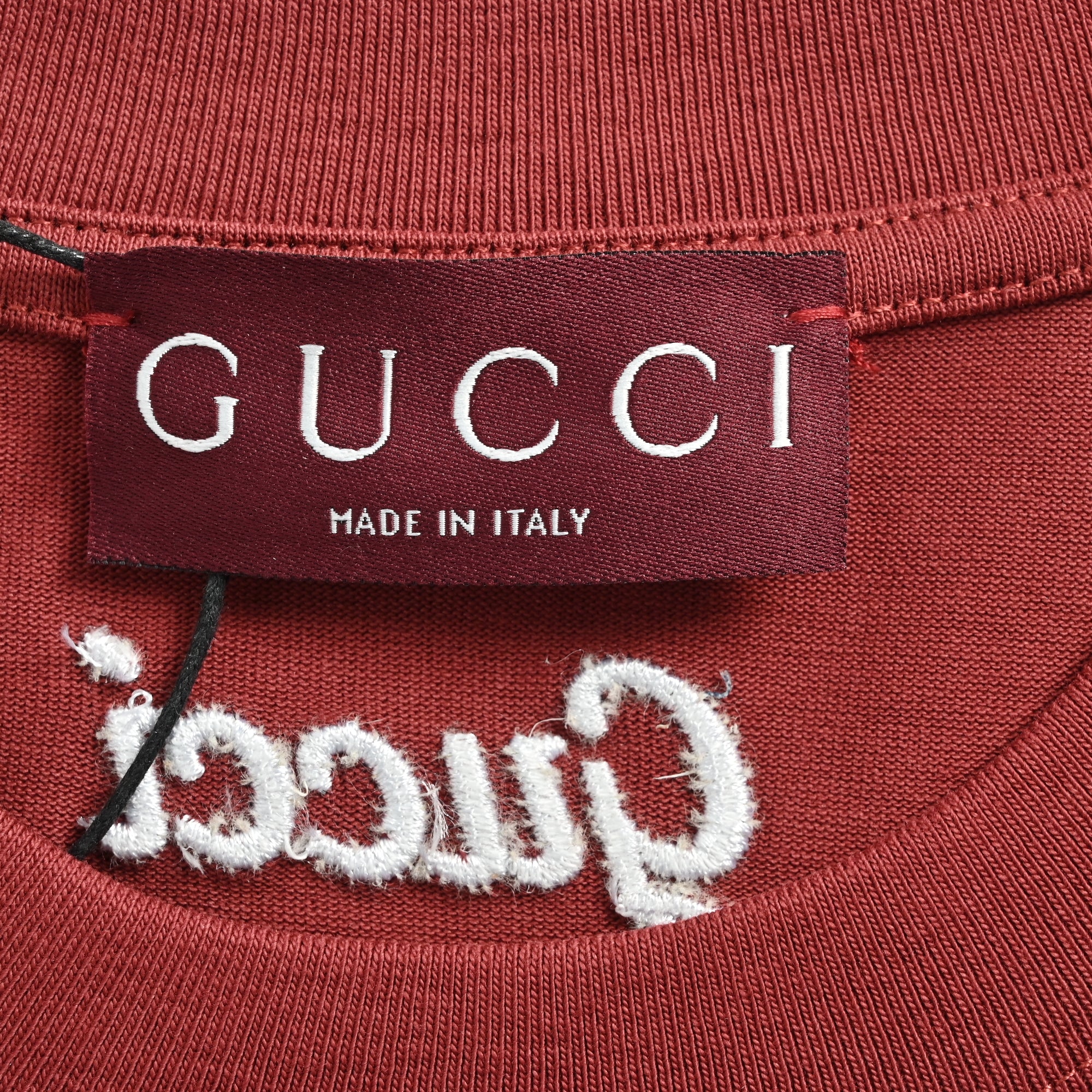 Gucci Classic Embroidered Logo Short Sleeve Tee – Red TS2600421