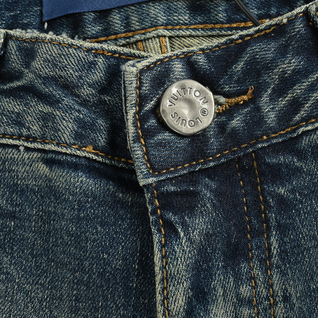 Louis Vuitton Graffiti Letter Pocket Heavy-Washed Denim Jeans – Unisex  XM5201225