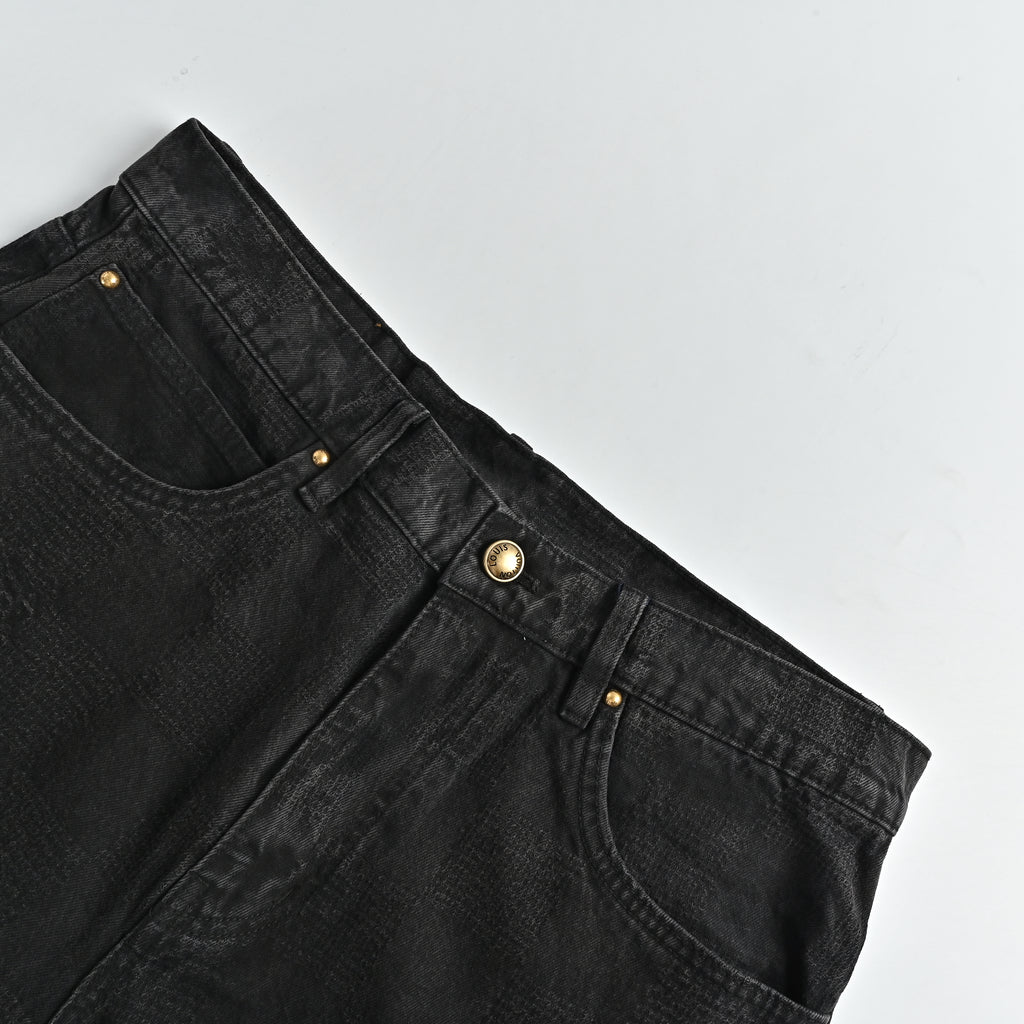 LV 24FW Shadow Check Straight-Leg Skate Denim Jeans – Unisex TS7200829