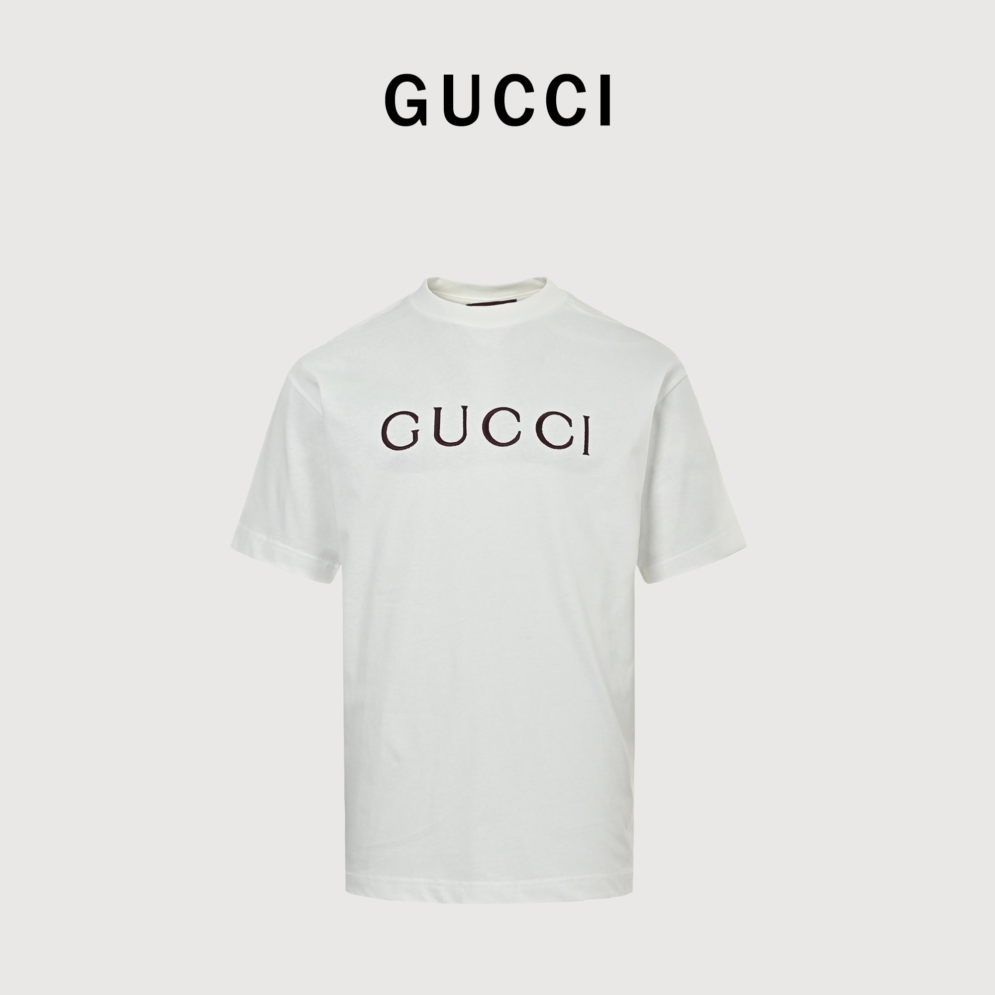 Gucci Classic Embroidered Logo Short Sleeve Tee – White TS2600421