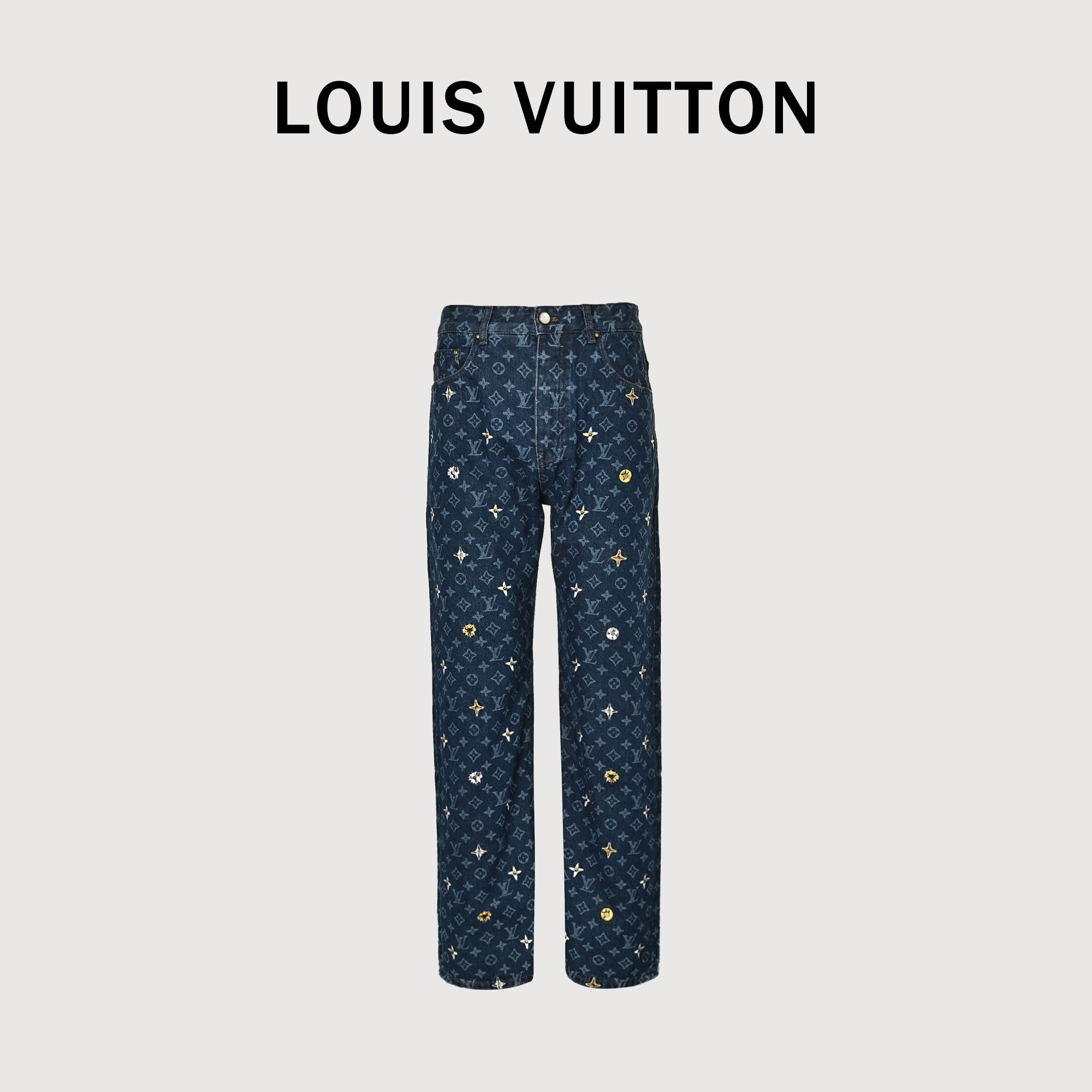 Louis Vuitton All-Over Daisy Embroidered Monogram Denim Jeans – Unisex  TS6600829