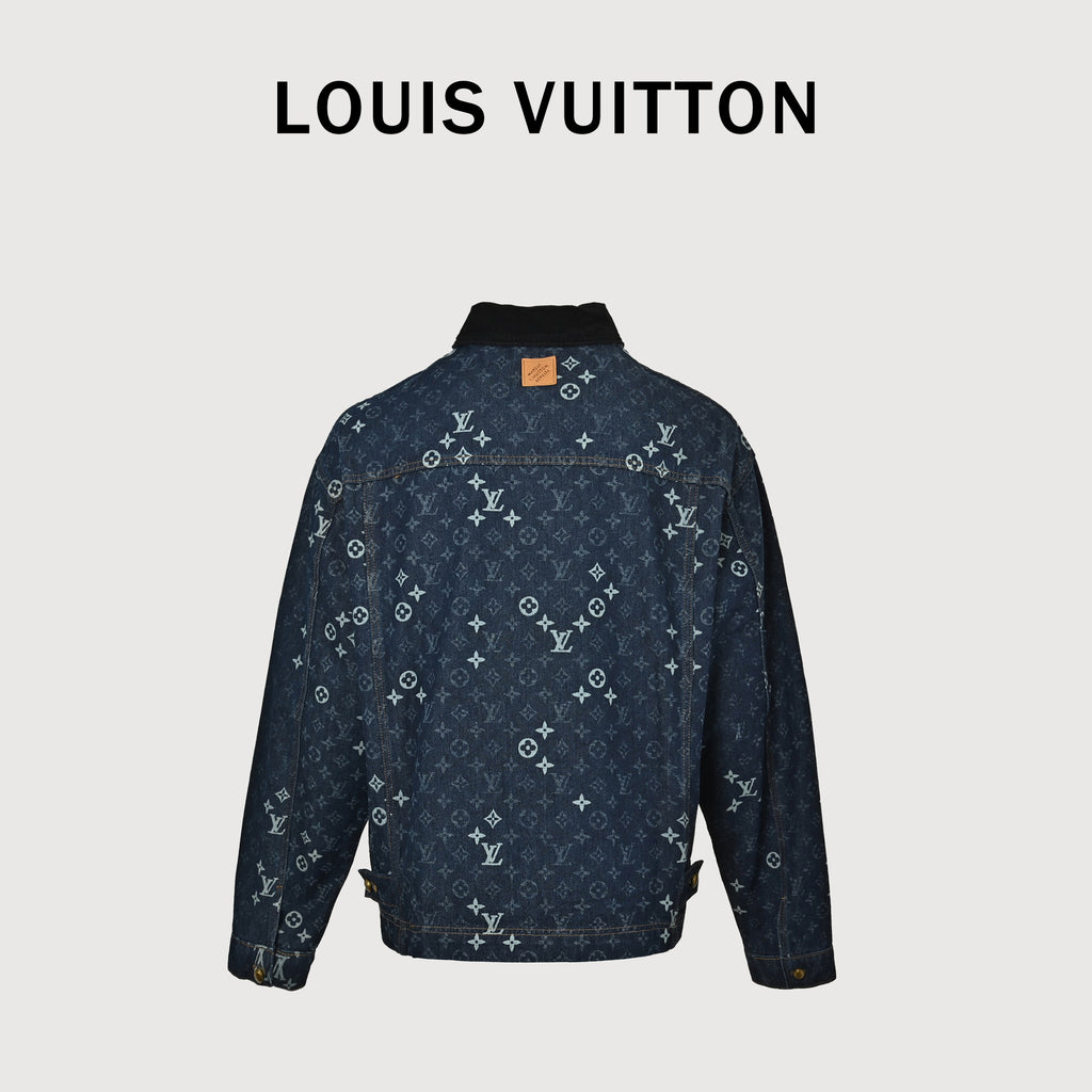 Louis Vuitton Monogram Faded Plaid Jacquard Pocket Denim Jacket – Unisex R5600819