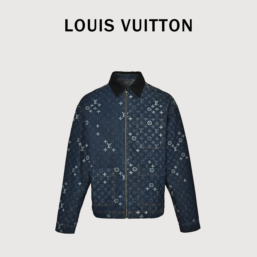 Louis Vuitton Monogram Faded Plaid Jacquard Pocket Denim Jacket – Unisex R5600819