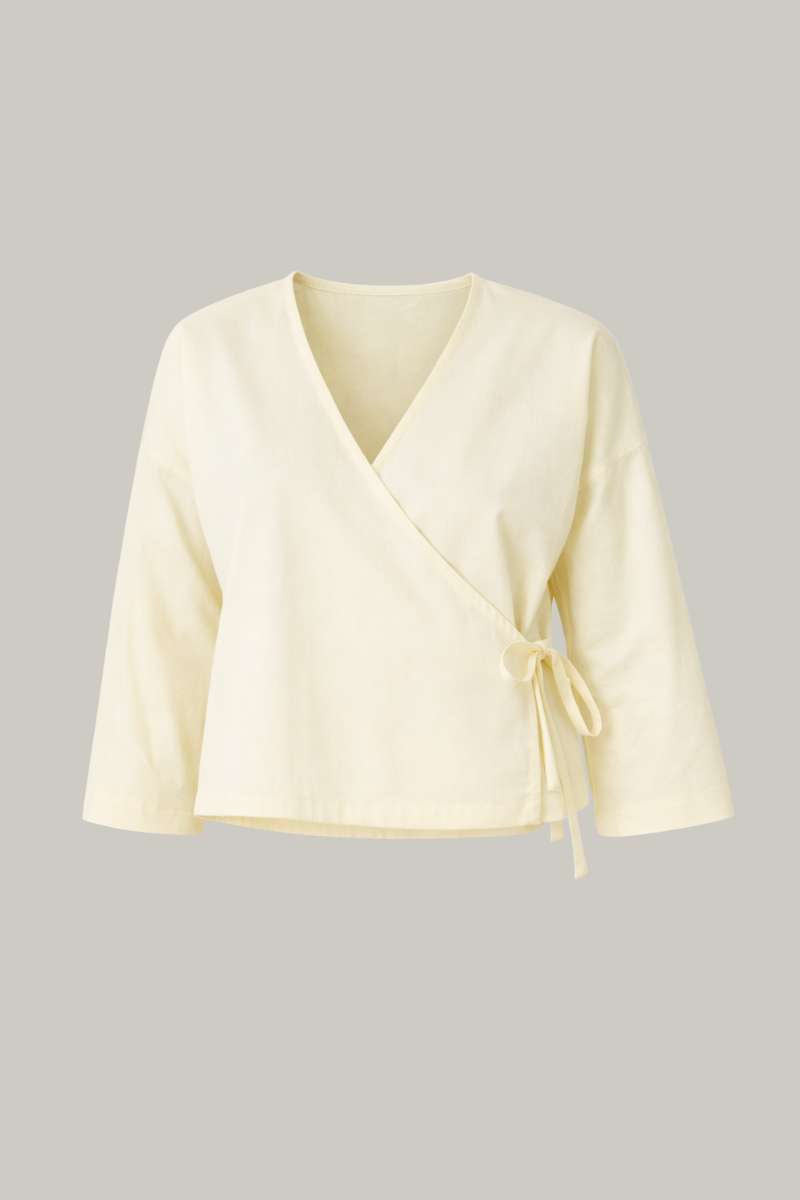 Organic Cotton Wrap Top Butter