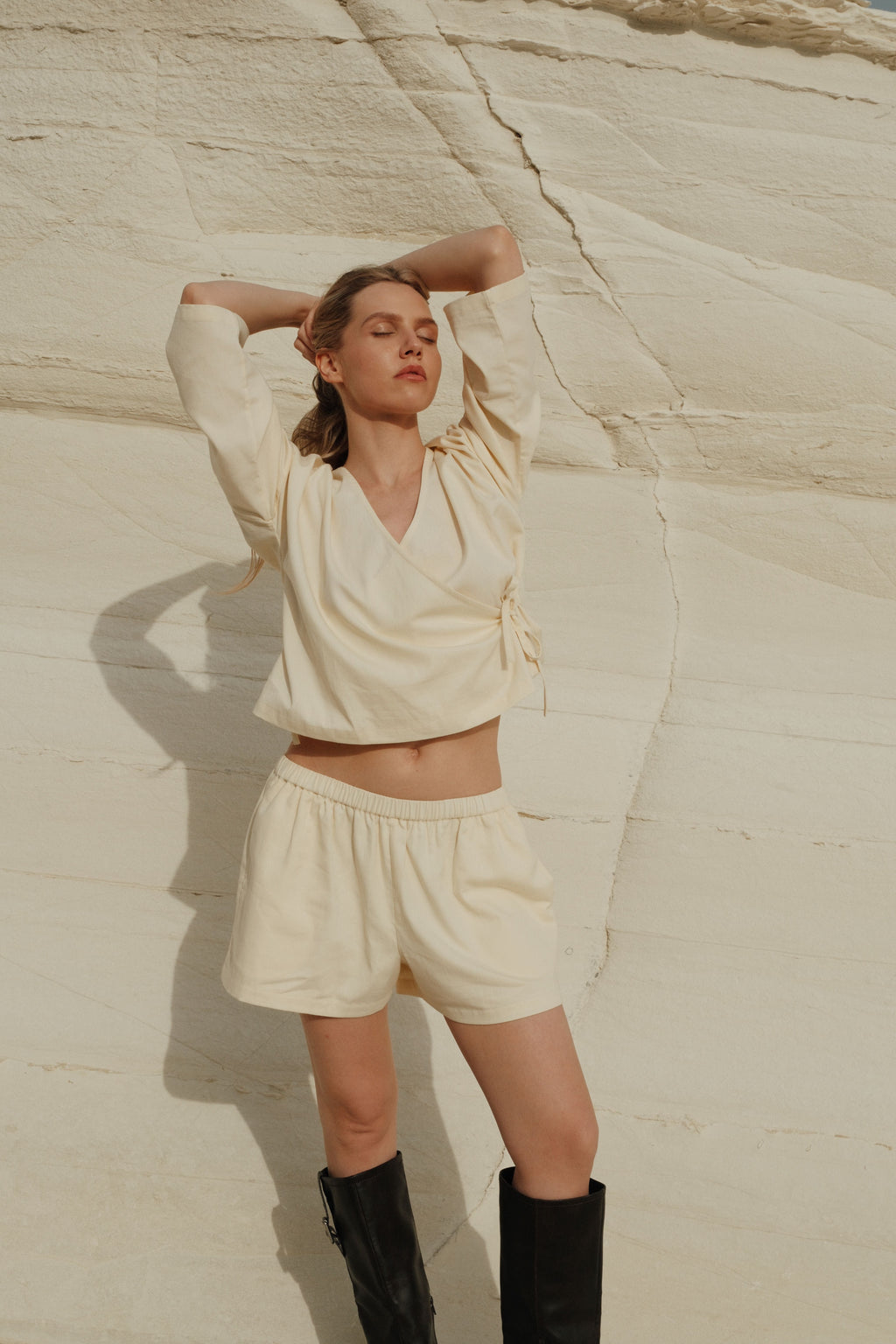 Organic Cotton Lined Shorts Butter
