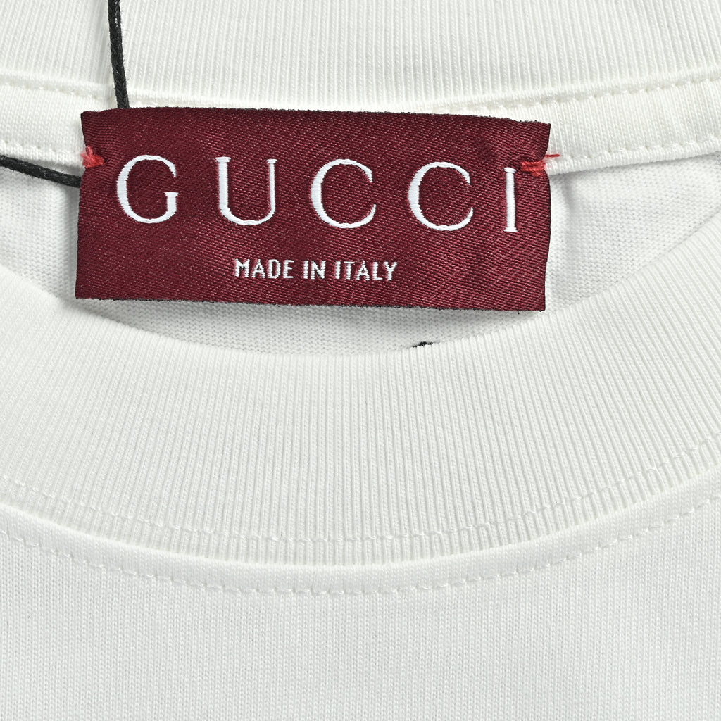 Gucci Classic Embroidered Logo Short Sleeve Tee – White TS2600421